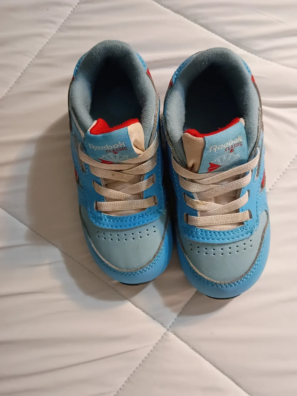 Reebok Kids Light Blue and Red Accent Sneakers